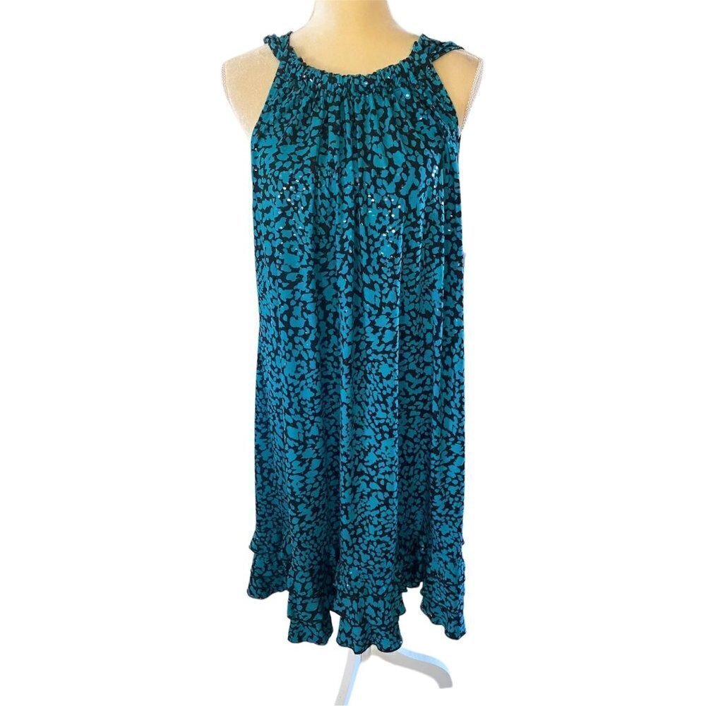 Collection Dressbarn Animal Print Sequins Midi Dress,  Women's size 18 NWT